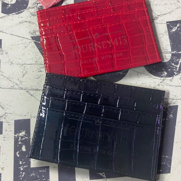 NEW - JOURNEY413 CROC LEATHER 4X3 CARD CASE WALLET 3 COLOR OPTIONS 1 - Picture 6 of 13